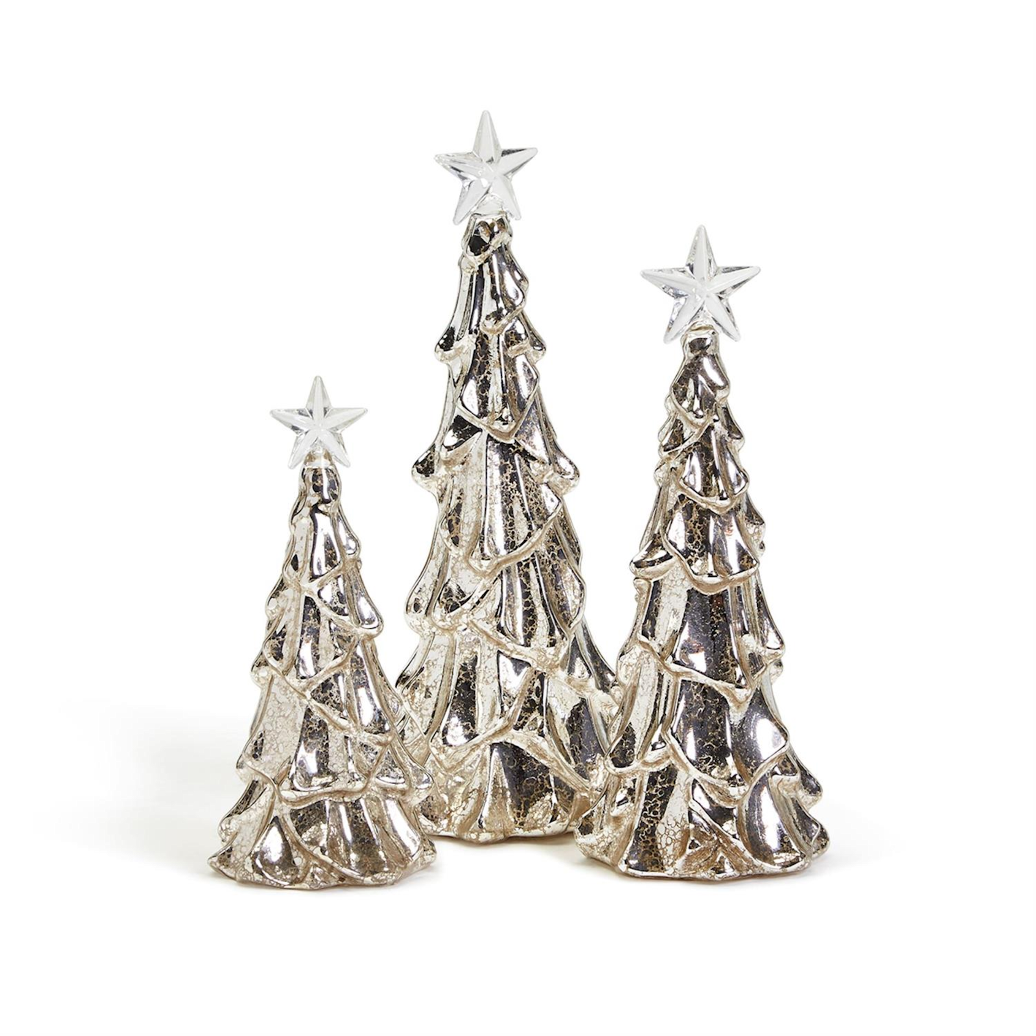 Sliver Stars Set of 3 Christmas Tree