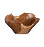 Teak Wood Bowl, Natural - 12x12x6"h