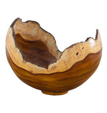 Burled Bowl, Faux Bois -  16x12x12"h