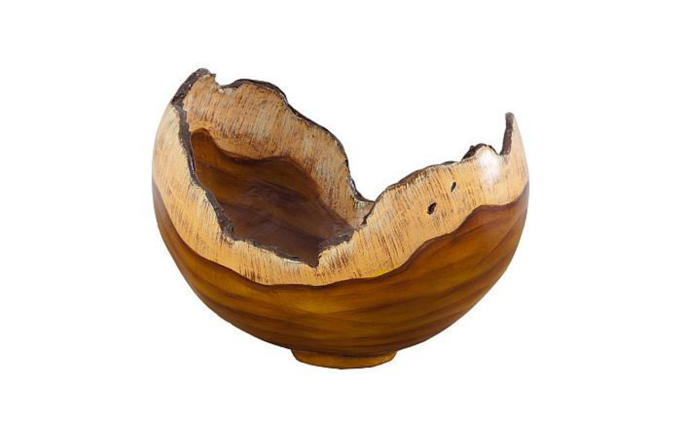 Burled Bowl, Faux Bois -  16x12x12"h