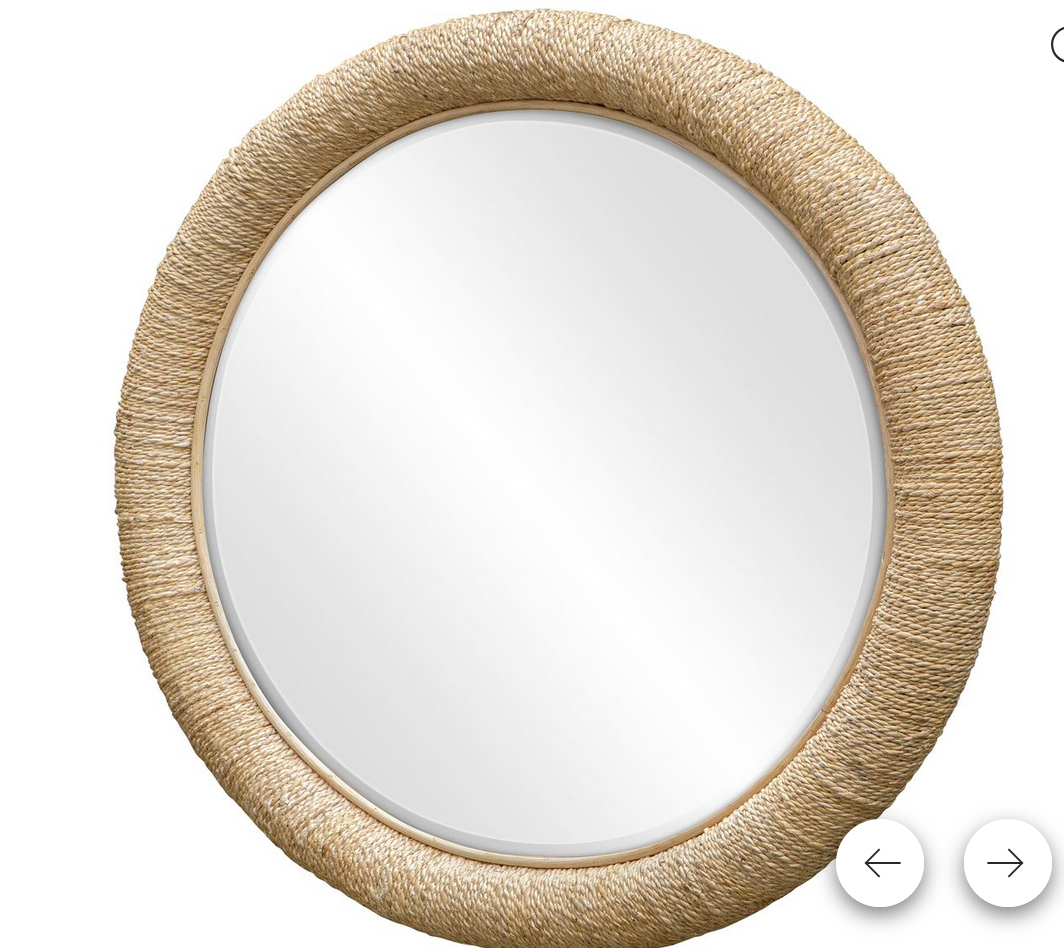 Mariner Round Mirror, Natural 47 W X 47 H X 3 D (in)