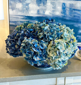 Hydrangea in Long Life Bowl-DRKBL/BL/LBL
