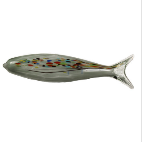 Grey Green with Multi Fish - 12"