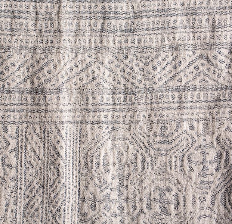 Oujda Linen Throw White & Indigo 75x51