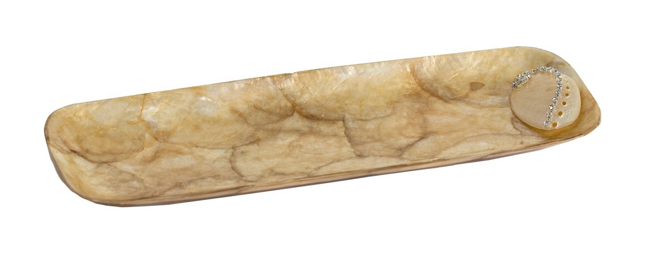 Capiz 7" Oblong Tray - Gold