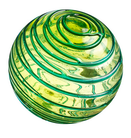 4.5" Sphere Lime w/Aqua Threads