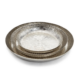 Medina Hand Hammered  Tray - Large - 3"H x 23.5"D