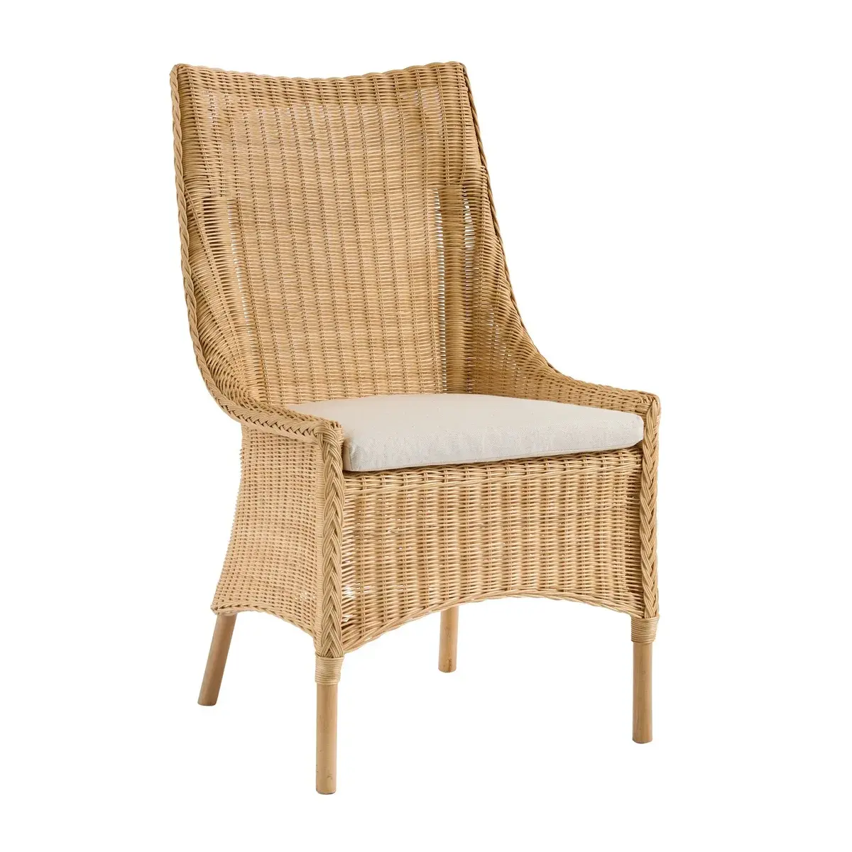 Mystic Chair - Natural Cushion Holly White W23.22 x D27.15 x H39.8"