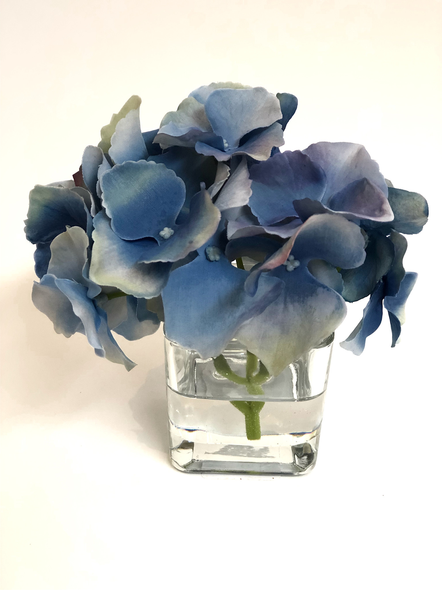 Hydrangea Votive-Faux Water (Medium Blue)