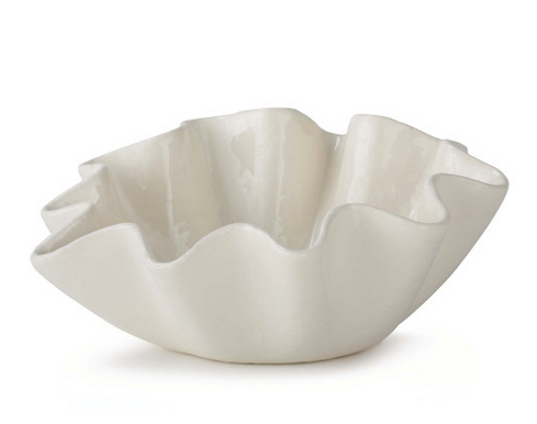 Ruffle Ceramic Bowl-Medium 5.5"H x  12"W x 12" D