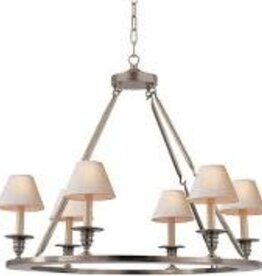 Rd Flat Line Chandelier Ant Nickel 31"Dia x 32"H