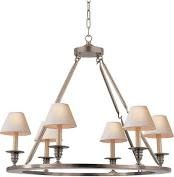 Rd Flat Line Chandelier Ant Nickel 31"Dia x 32"H