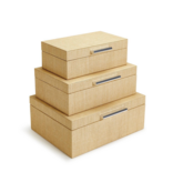 Terra Cane Hinged Boxes with Lining - 10" W x 5 1/4" D x 13" H