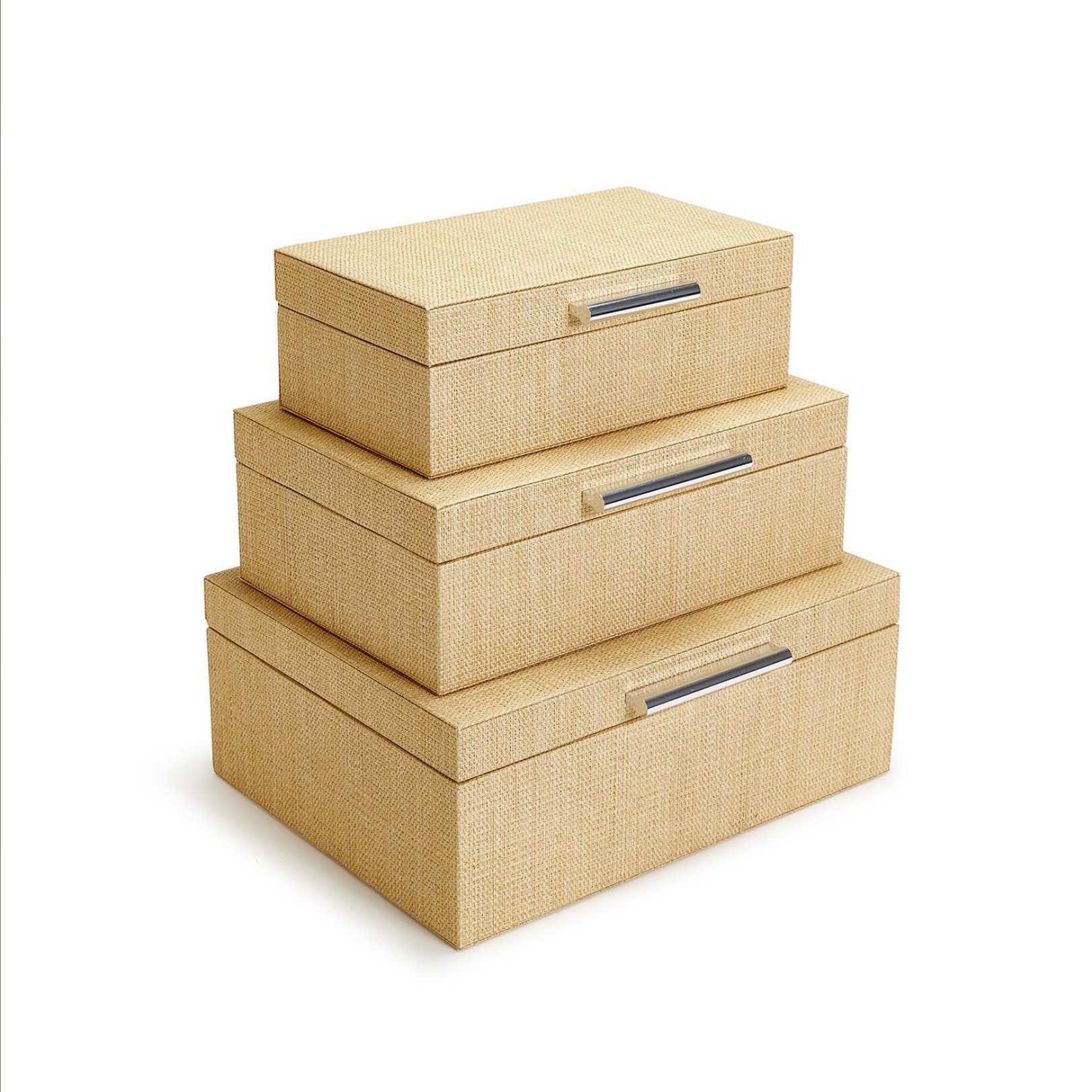 Terra Cane Hinged Boxes with Lining - 10" W x 5 1/4" D x 13" H