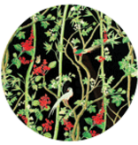 Scots Wallpaper Black Lacquered Placemat-Rd 15 "