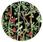 Scots Wallpaper Black Lacquered Placemat-Rd 15 "