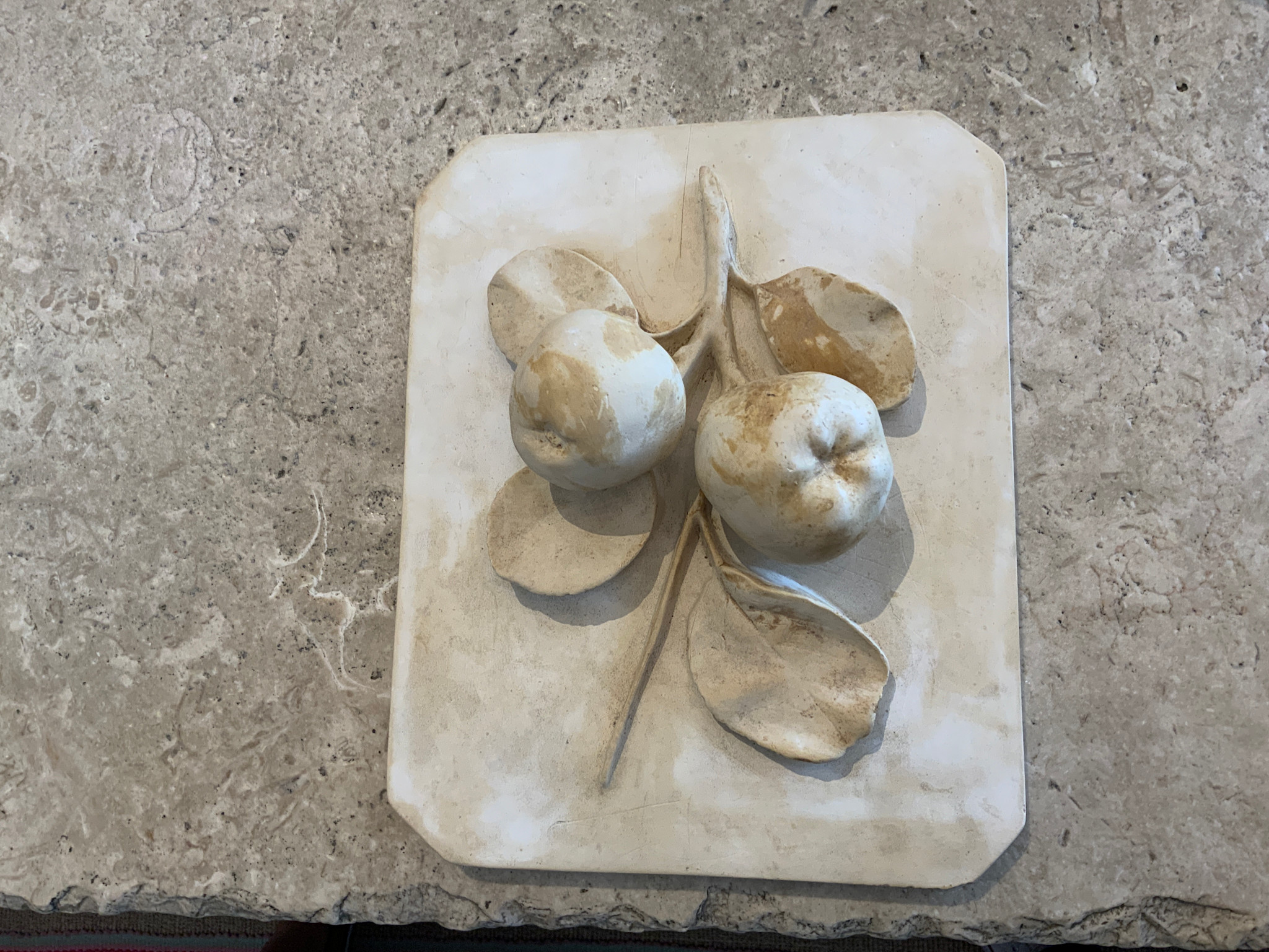 Ceramic Apple Relief  Wall Tile 10"x12"