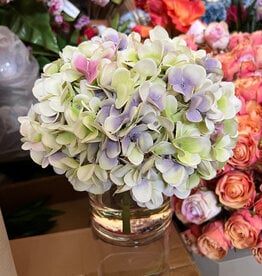 Hydrangea x3 in 5" Cylinder-Faux Water (Lavender/Purple)
