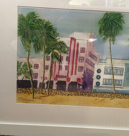 Beacon Hotel South Beach 22"W x 18.5"H  Water Color print