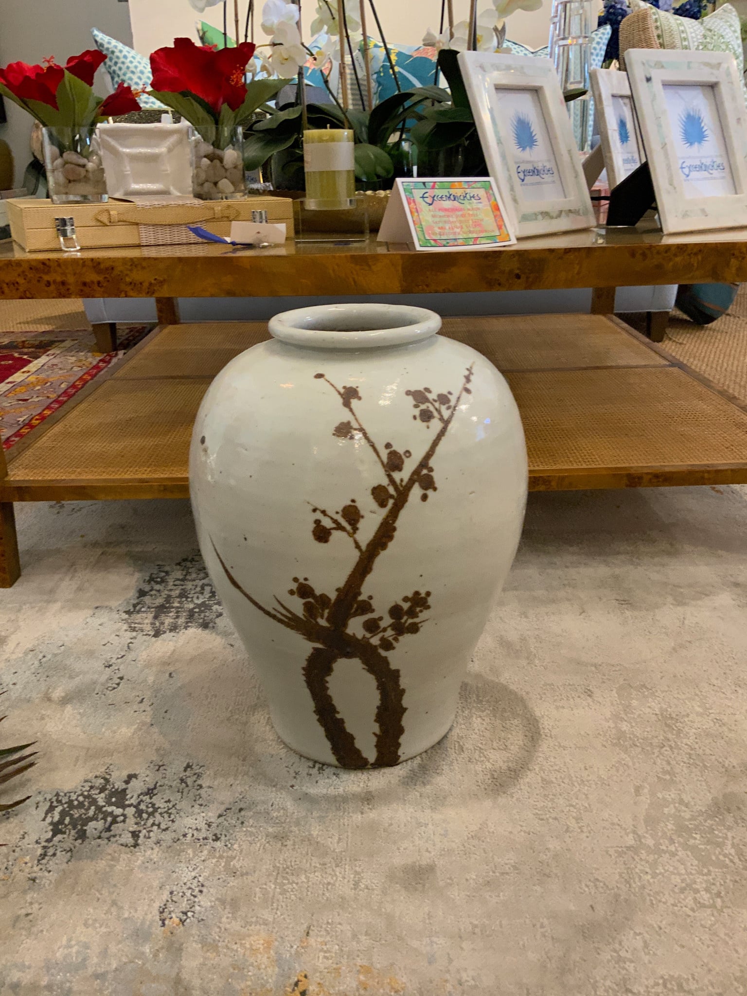 Large Asian Ceramic Vase 17"