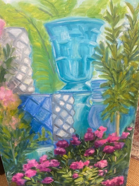 White Pots Oil on Canvas 48 x 24