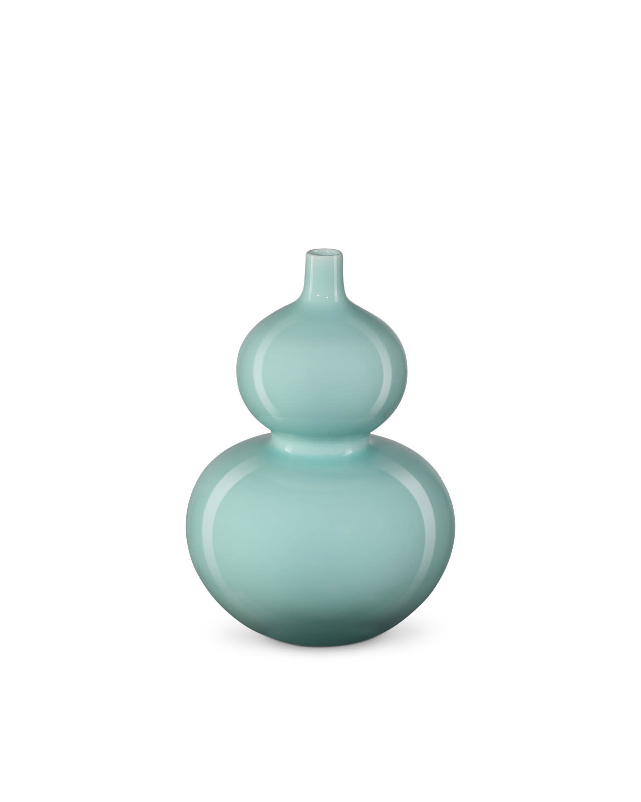 Celadon Double Gourd Green Vase 12"h x 8.25"dia.