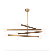 Beaubien Chandelier Natural Brass Height: 22 Width: 57.25 Depth: 4.75