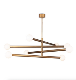 Beaubien Chandelier Natural Brass Height: 22 Width: 57.25 Depth: 4.75