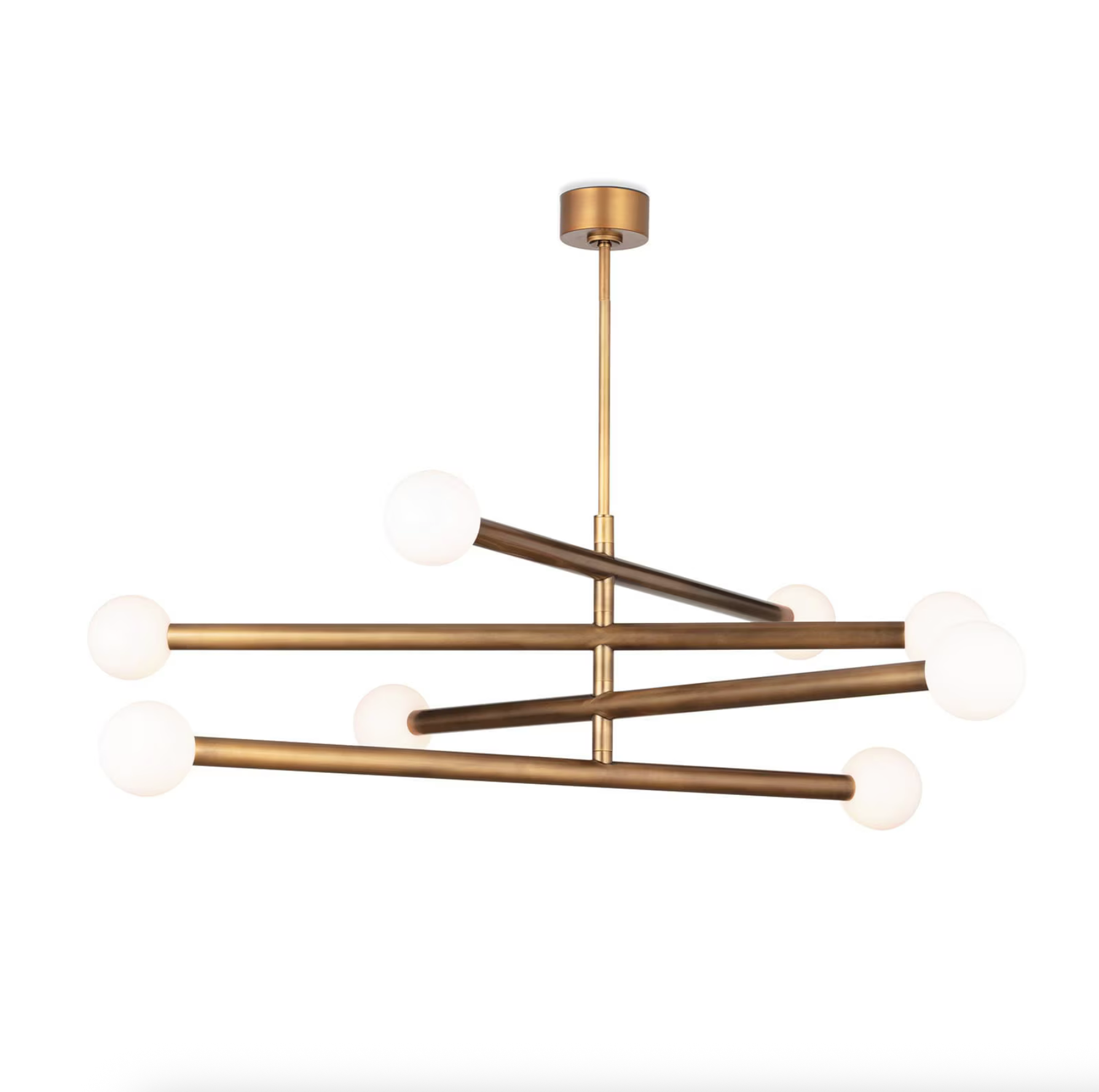 Beaubien Chandelier Natural Brass Height: 22 Width: 57.25 Depth: 4.75