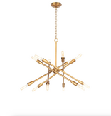 Cobra Chandelier Small Natural Brass Height: 24.75 Width: 30.5 Depth: 30.5
