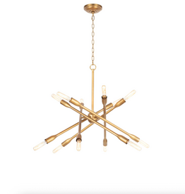 Cobra Chandelier Small Natural Brass Height: 24.75 Width: 30.5 Depth: 30.5
