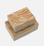 Amaree Coral & Gray Box LG 12"L x 8"W x 5"H