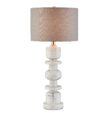 Sasha White Table Lamp 28" H x 13" Dia