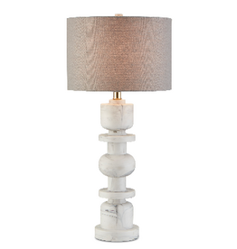 Sasha White Table Lamp 28" H x 13" Dia