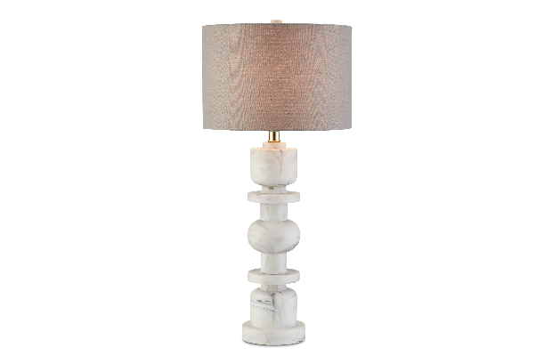 Sasha White Table Lamp 28" H x 13" Dia