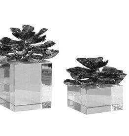 Sm Indian Lotus Sculpture 6.5x6.5x5h
