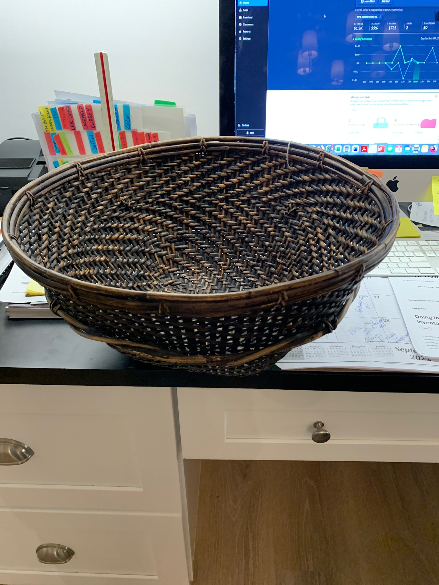 Vintage Woven Bowl - 19"D X 9.5"H