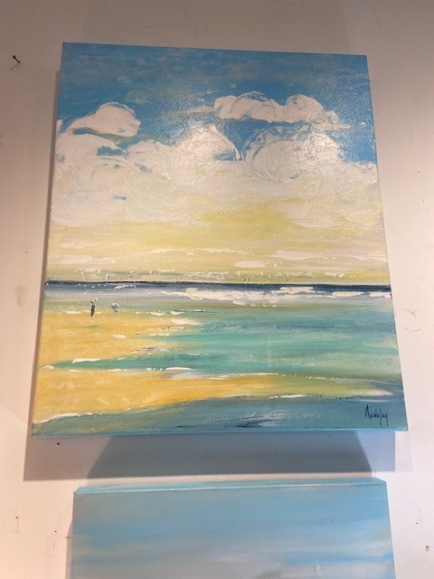 Vintage Beach Life Orig. acrylic 24" x 20"