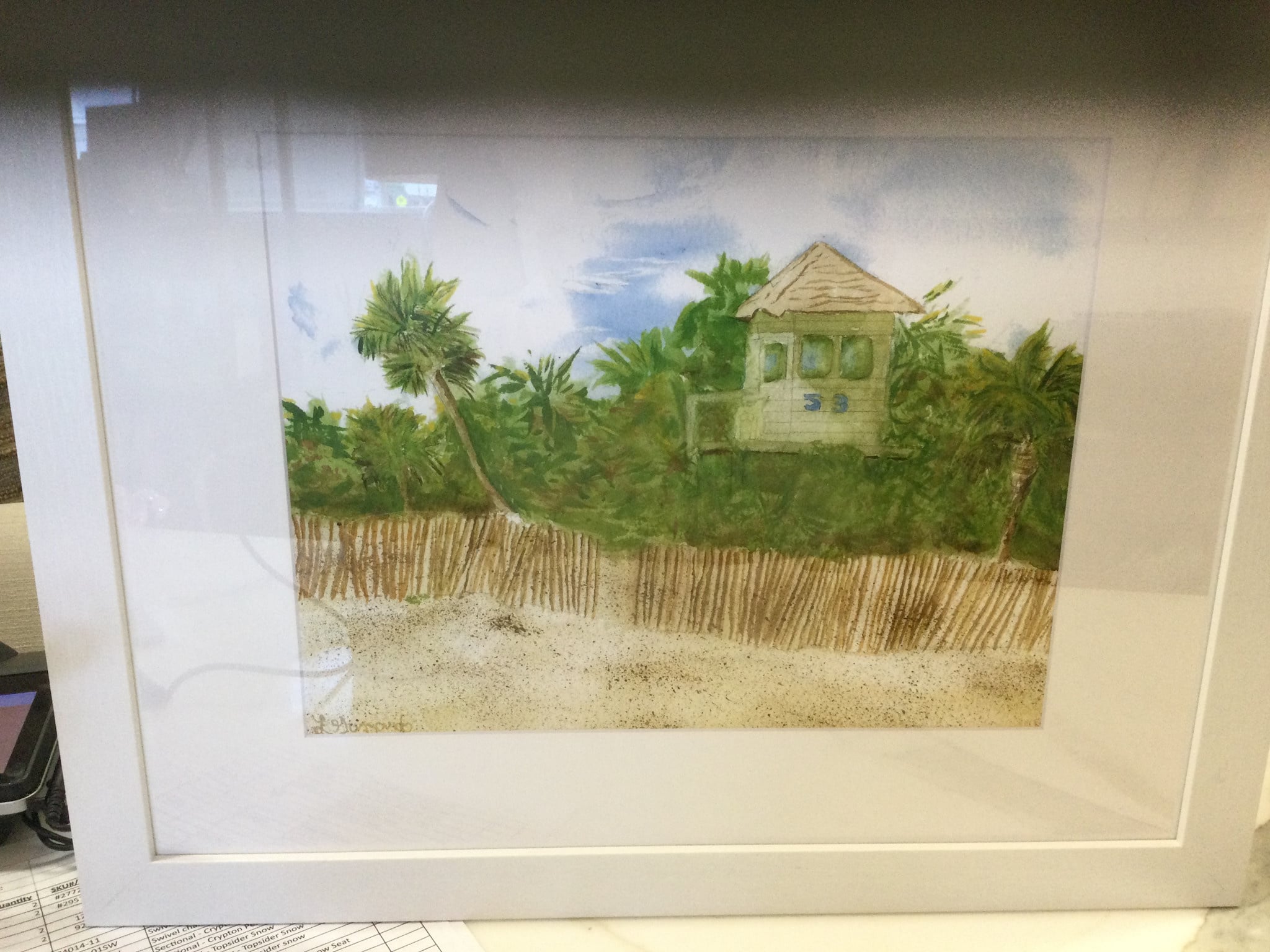 Lifeguard Stand #53 Delray Beach 18x22 Water color Print