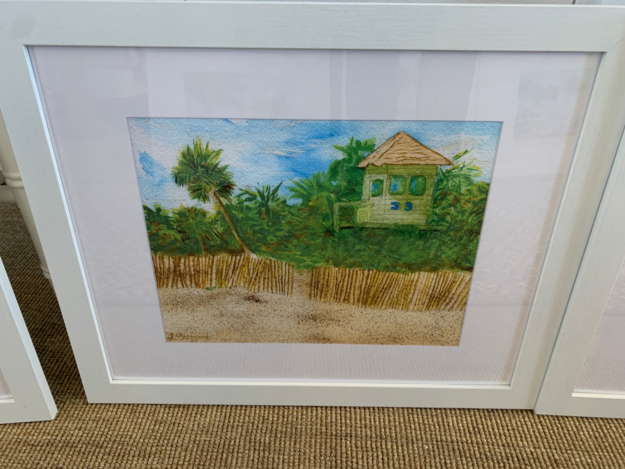 Lifeguard Stand #53 Delray Beach 18x22 Water color Print