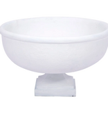 WHITE GESSO ROBINS BOWL - 19"DIA X 11.5"H