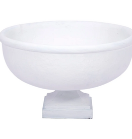 WHITE GESSO ROBINS BOWL - 19"DIA X 11.5"H