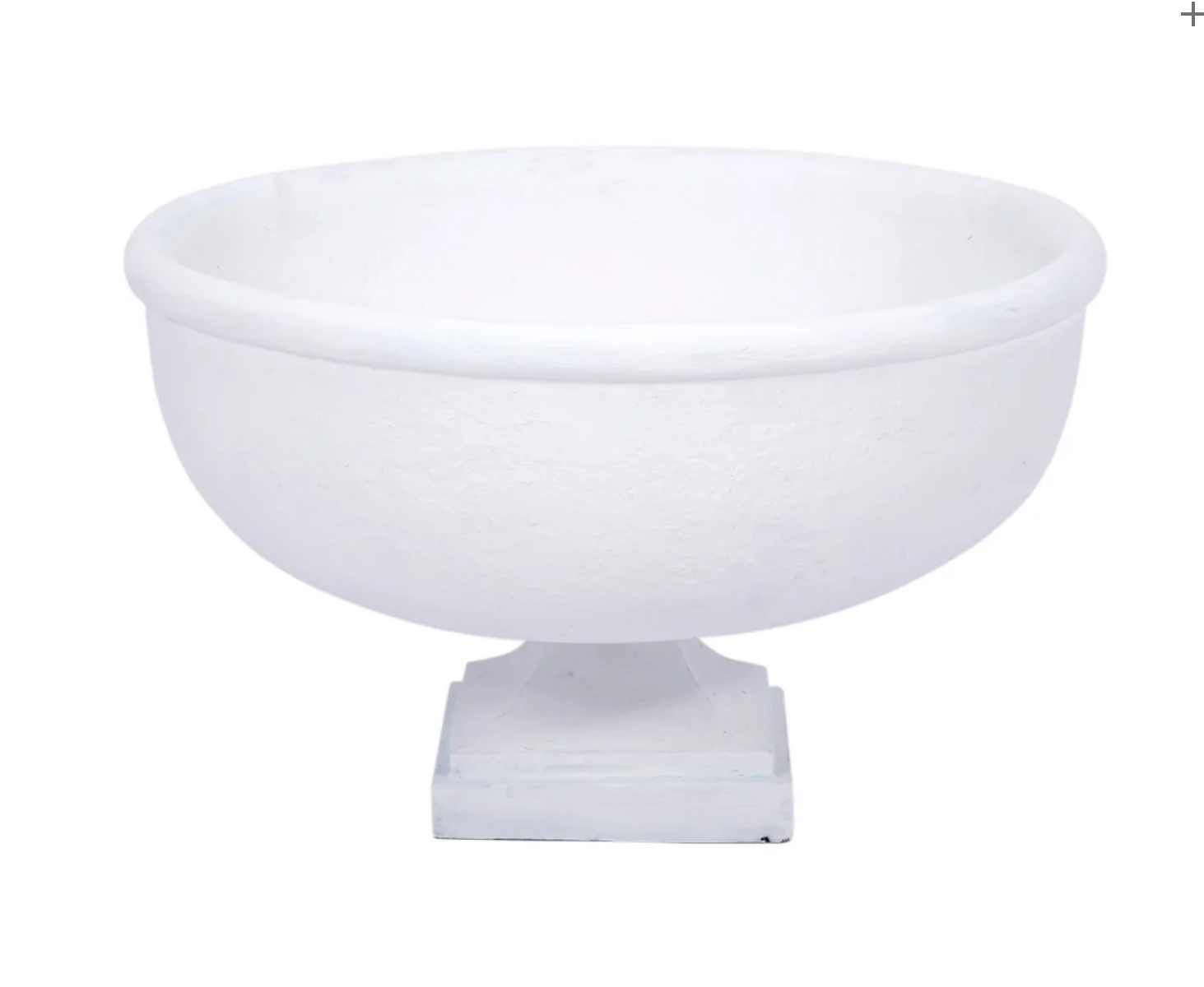 WHITE GESSO ROBINS BOWL - 19"DIA X 11.5"H