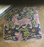 Gray Ottoman with Tiger Design 20" x 20" x 17"