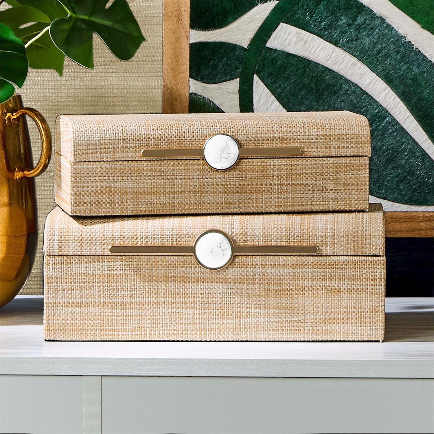 Monaco Natural Grass Box SM 10.4"Wx4.5"Dx3"H