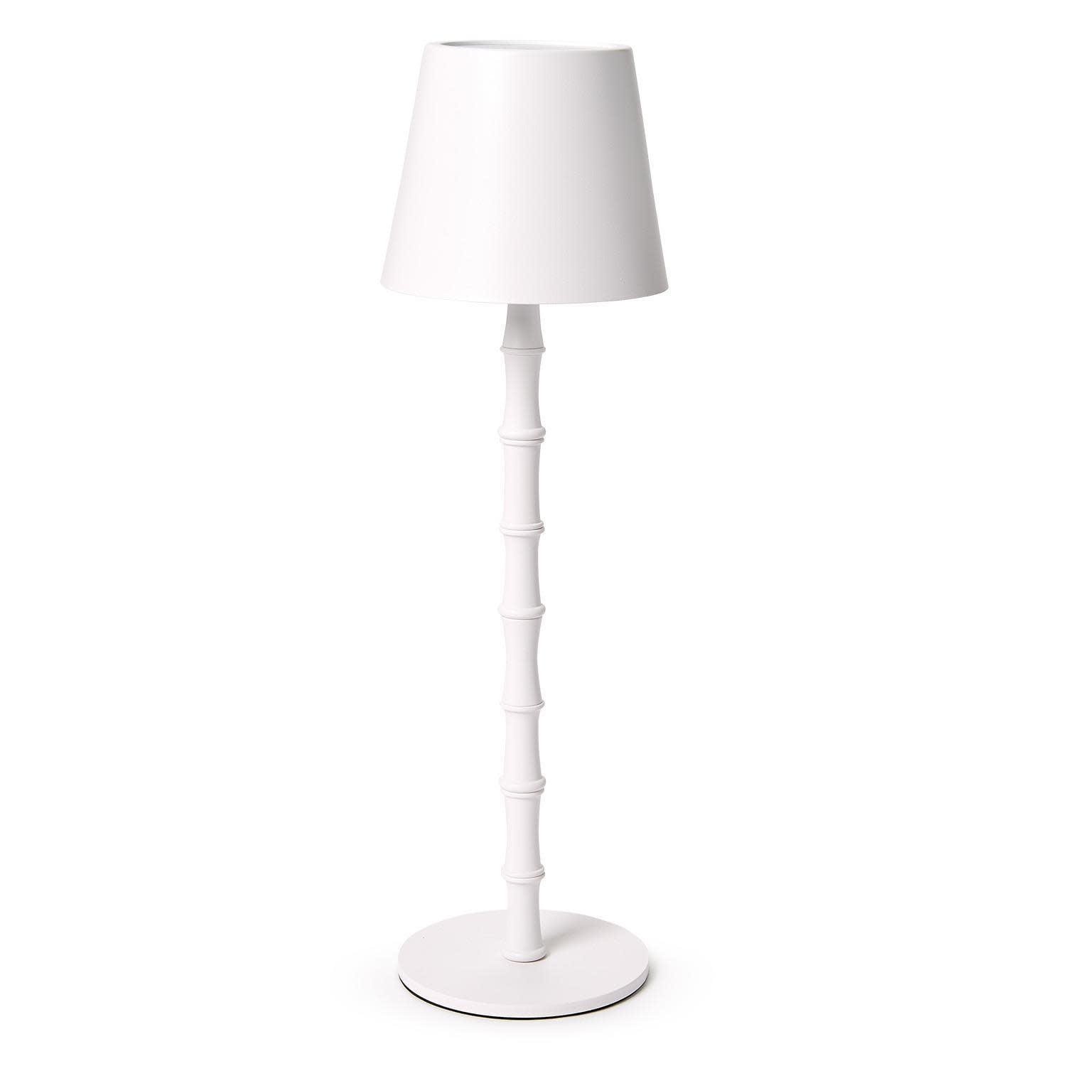 LED Cordless Bamboo Lamp /WH 14.5"Hx12"D