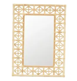 Diamond Rectangle Mirror Rattan