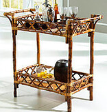 Beverage Stand Rattan - Antique Tortoise W40" x D19" x H38"