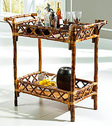Beverage Stand Rattan - Antique Tortoise W40" x D19" x H38"