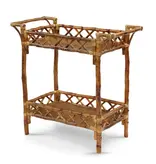 Beverage Stand Rattan - Antique Tortoise W40" x D19" x H38"